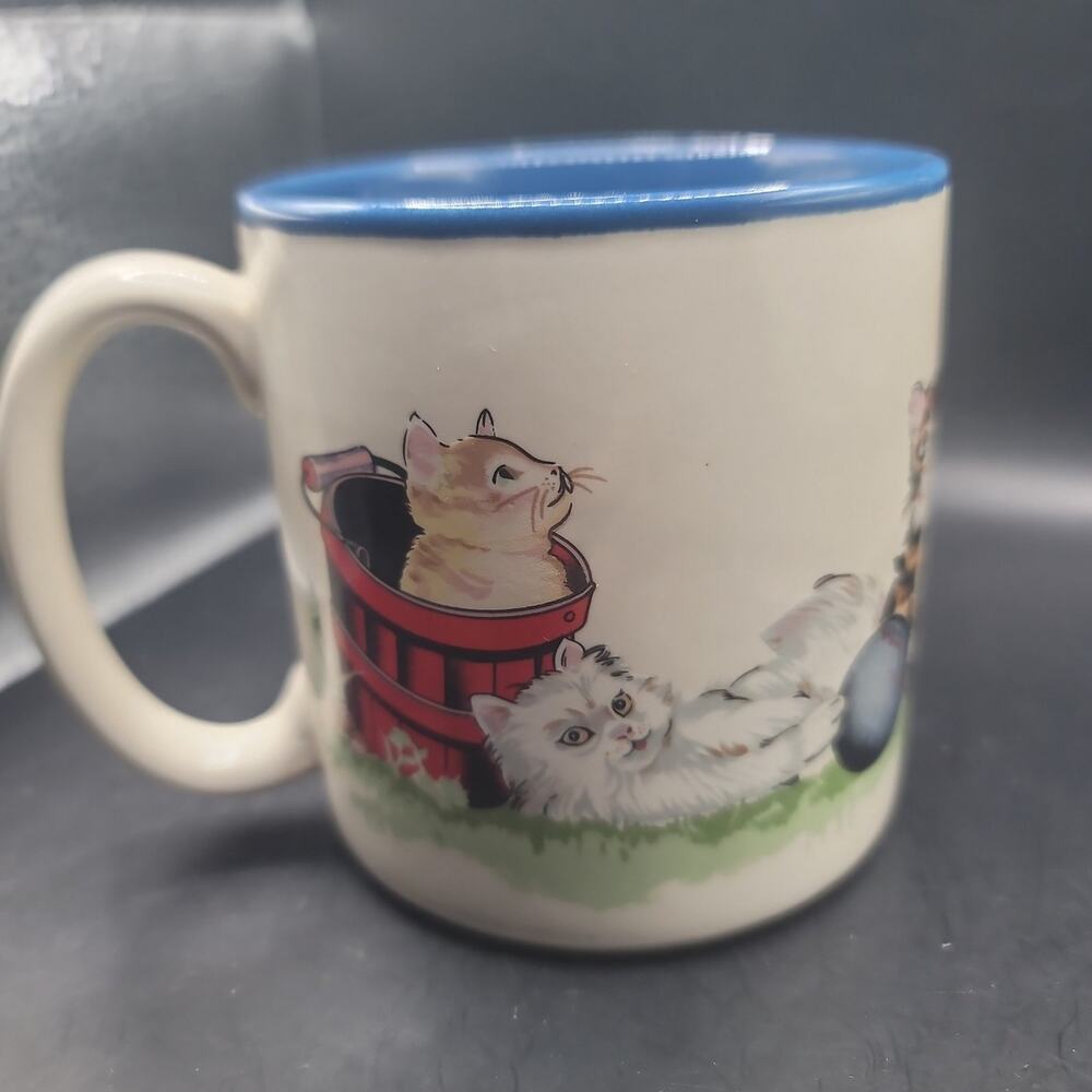 Vintage 1989 Cats at Play Potpourri Press Mug